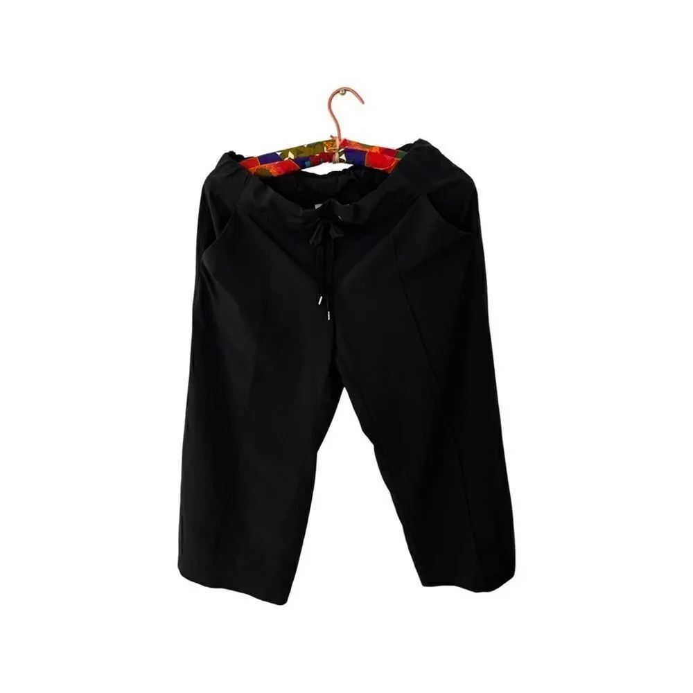 Athleta black cropped wide leg pants